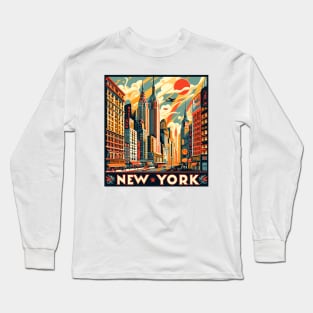 New York Poster Long Sleeve T-Shirt